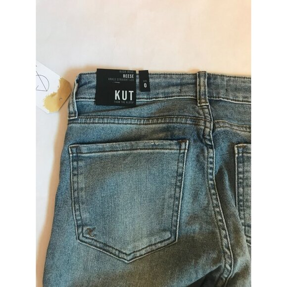 Kut From The Kloth Medium Wash “Reese Ankle Straight Leg" Blue Jeans Size 0 NWT! - Picture 9 of 12